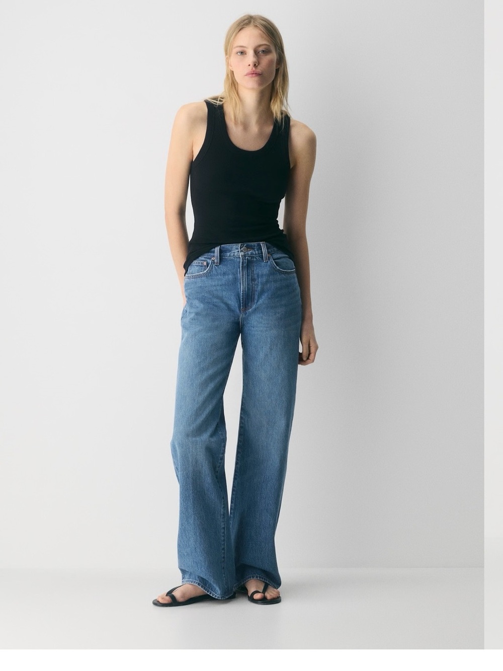 Denim Forum The Farrah Hi-rise Wide Jean